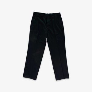 Haggar H26 Suit Pants Mens Flat Front Cotton Solid Black Size 36x32